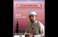 27-01-2016 || Mukhtasar Sahih Bukhari || Dr Rozaimi Ramle